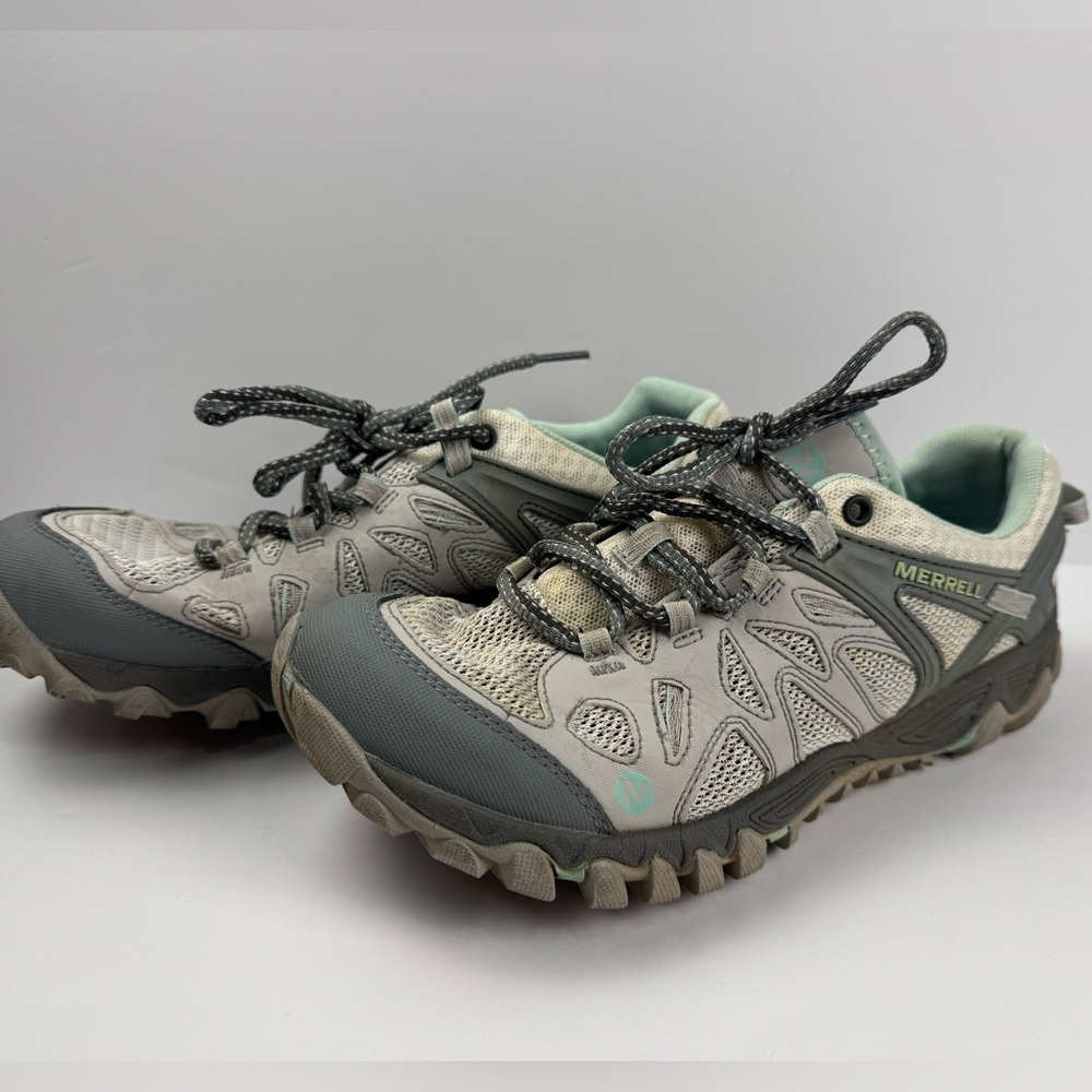 Merrell Women's Gray and Teal All out Blaze hiking shoes size 10